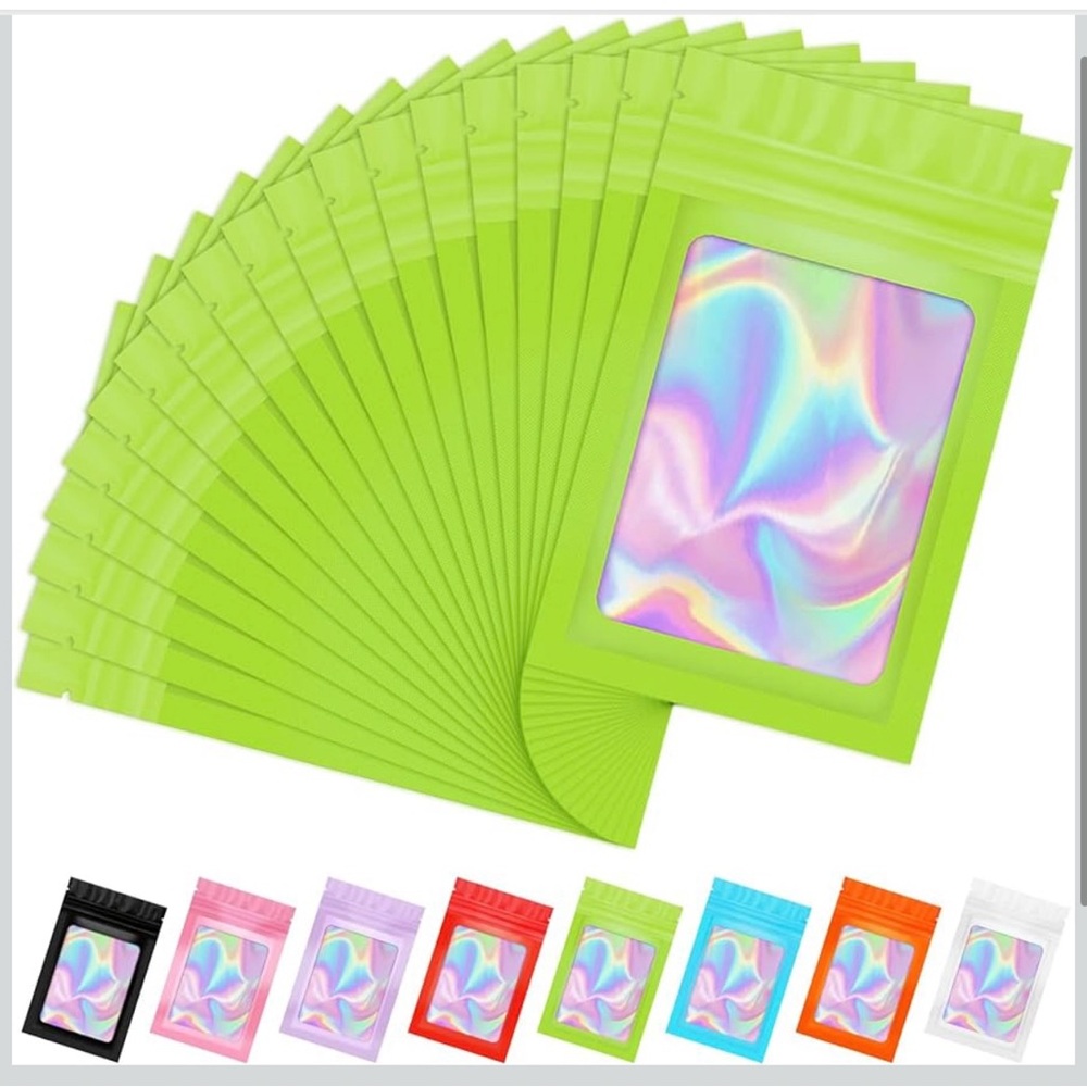 Pack of 25 Green Resealable Bags
